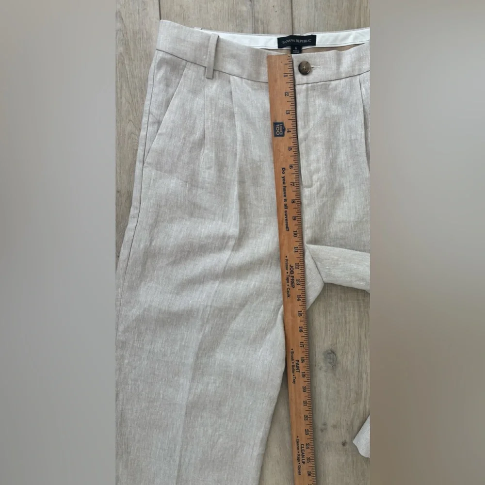 Banana Republic Beige Palma WideLeg 100% Linen Pants Size 6